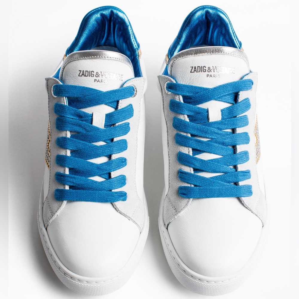 EUC Zadig and Voltaire Flash Lightning Flat Studs Platform Sneakers. Authentic.